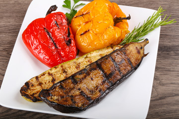 Grilled vegetables - eggplant, zucchini and pepper