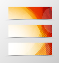 Set of header banner wave design