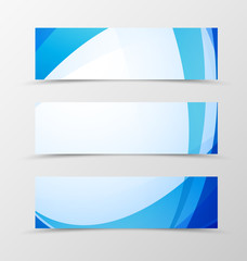 Naklejka premium Set of header banner wave design