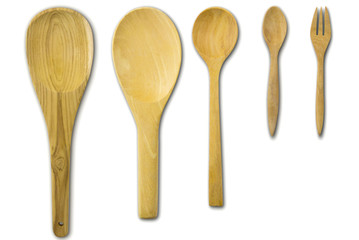 Wood Spoon on white background