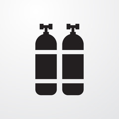 oxygen cylinder icon illustration