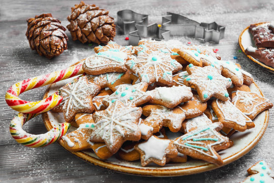 Christmas sweets baking gingerbread cookies