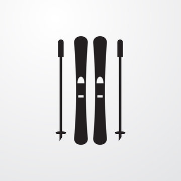 skiing icon illustration