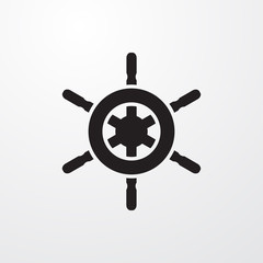Obraz premium Ship wheel icon illustration