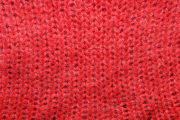 Texture - bright, red, wool, very warm sweater.