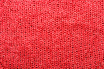 Texture - bright, red, wool, very warm sweater.