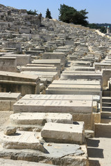 Gravestones (150.000 graves). Jewish Cemetery on the Mount of Olives. Israël.