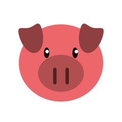 Pork icon. Livestock animal life nature and fauna theme. Isolated design. Vector illustration