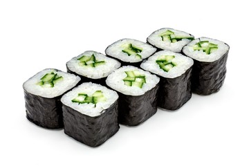 Japanese seafood sushi , roll on a white, isolated © TrapezaStudio