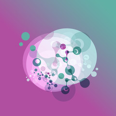 Abstract molecules design. Atoms. Medical background for banner or flyer. Molecular structure with circle
