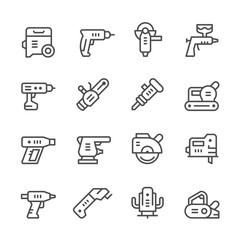 Set line icons of electric tools