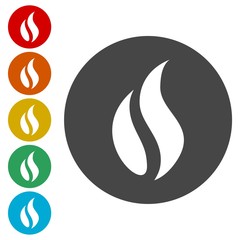Gas Flame Icons set 
