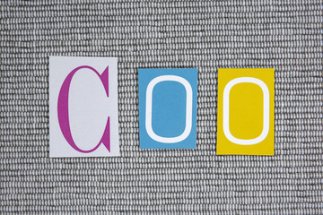 COO (Chief Operating Officer) acronym on grey background