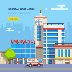 Hospital Flat Illustration