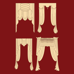 curtains. interior textiles.   interior decoration textiles sket