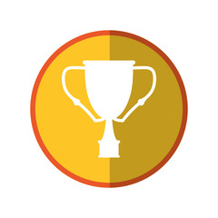 Trophy cup icon. Winner competition success price and award theme. Isolated design. Vector illustration