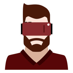 Man with smartphone vr headset