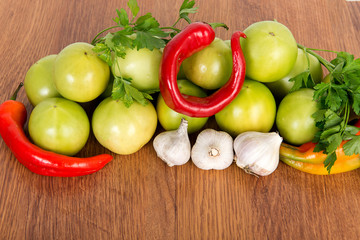 Colorful fruits and vegetables background. Vitamin vegetarian set.