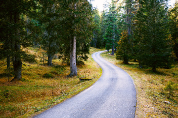 Obraz premium Mountain road in the mountains Dolomites