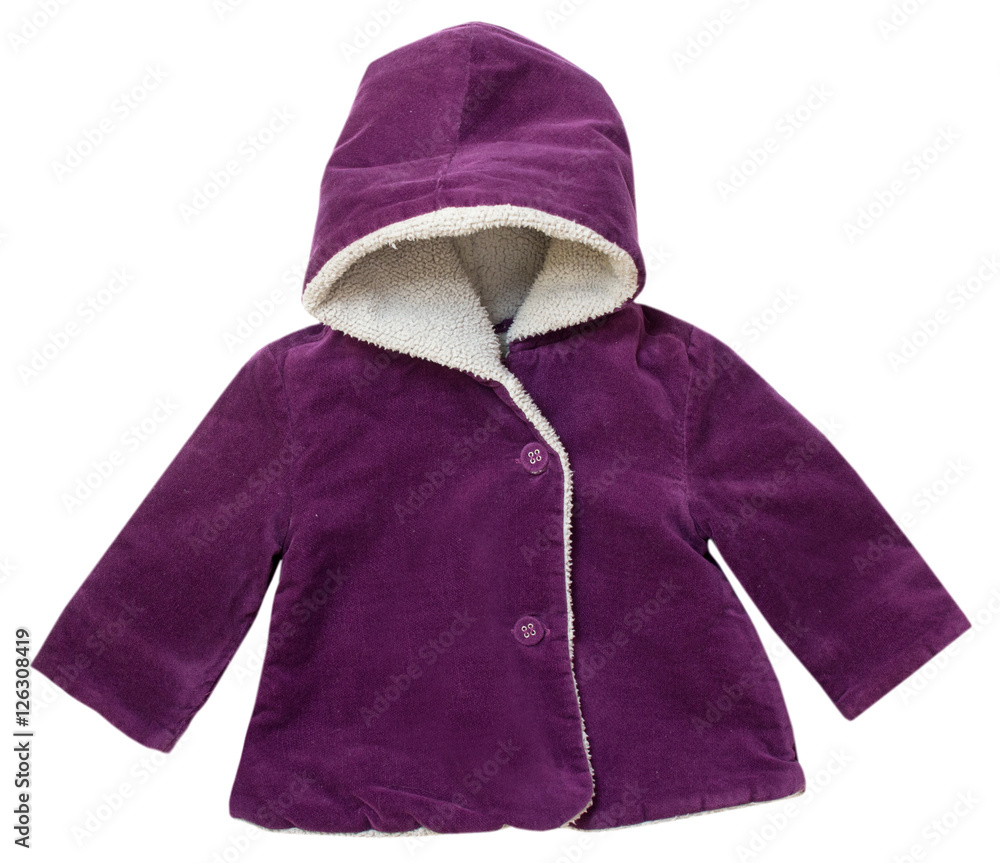 Sticker Velvet baby outwear coat isolated.