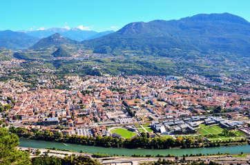 Aerial view of Trento Italy - obrazy, fototapety, plakaty