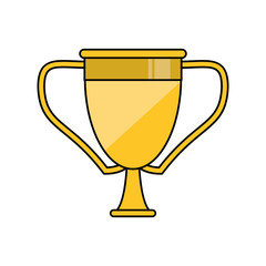 Trophy cup icon. Winner competition success price and award theme. Isolated design. Vector illustration