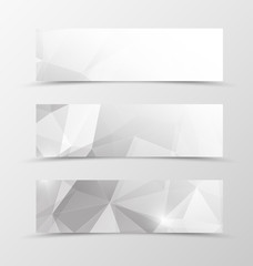 Set of header banner geometric design