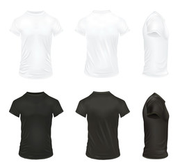 Realistic T Shirt Icon Set