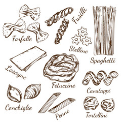 Pasta Types Sketch Set