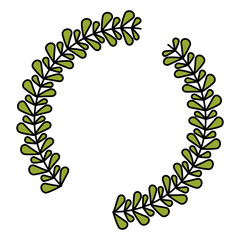 Obraz premium leaves wreath icon. Rustic decoration spring and invitation theme. Isolated design. Vector illustration