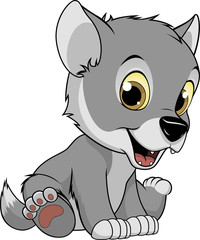 Funny baby wolf