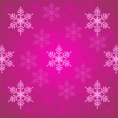 Fototapeta na wymiar Christmas Pink Snowflakes pattern