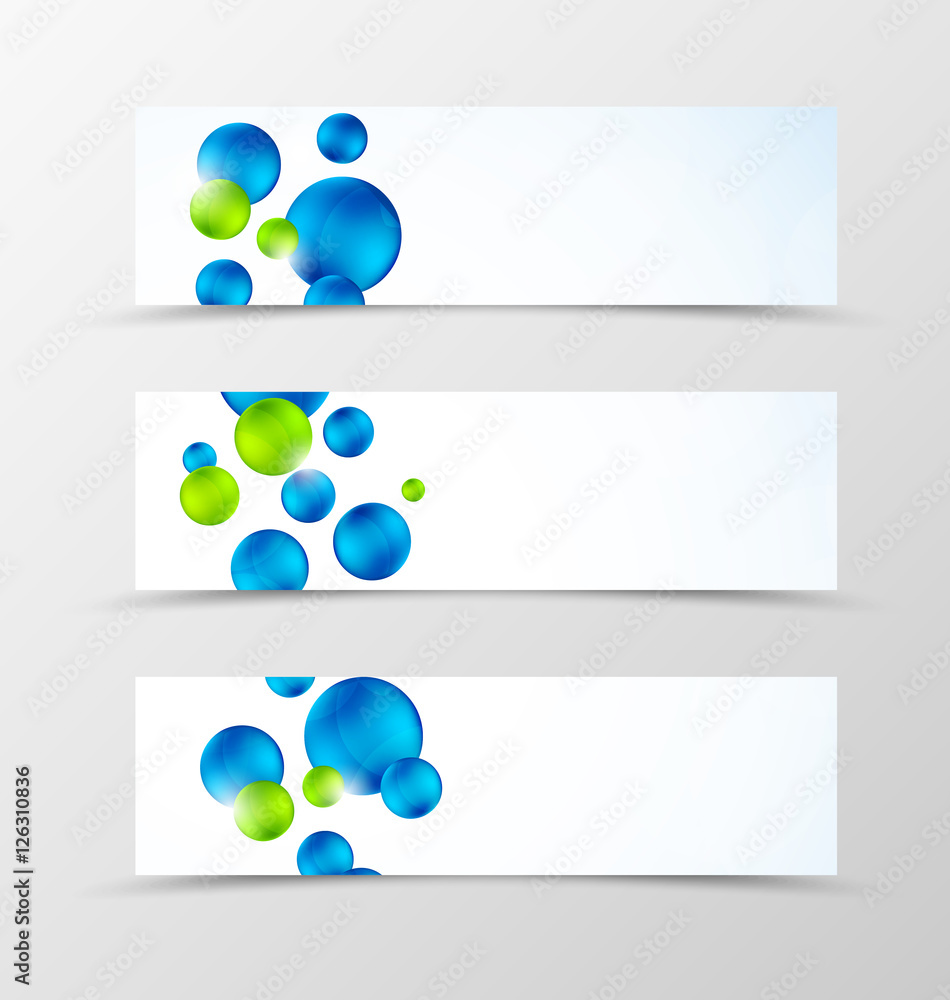 Aufkleber Set of header banner technologic design