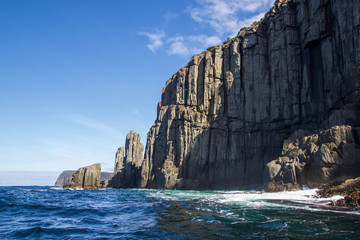 Sea cliffs along the Tasman Peninsula in Tasmania, Australia