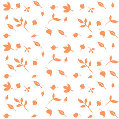 Fototapeta premium berries. leaves. print with floral motifs.