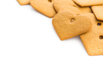 Tasty gingerbread hearts.