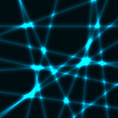 Very dark background with blue blured laser rays