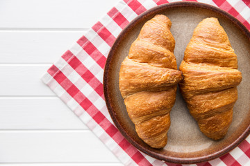 Tasty buttery croissants.