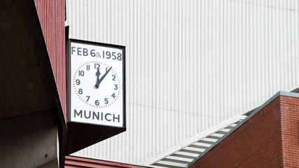 Naklejka premium The Munich Clock, on the South-East corner of Old Trafford