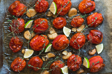 Baked tomatoes with garlic