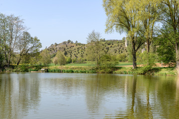 Fototapeta na wymiar Bavarian landscape with lake