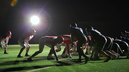 A football player jumps over the dog pile and scores a touchdown - Powered by Adobe