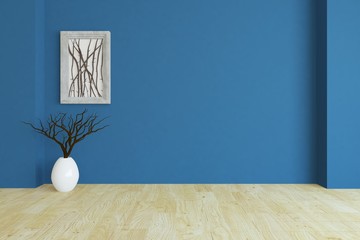 Fototapeta na wymiar White modern room. Scandinavian interior design. 3D illustration