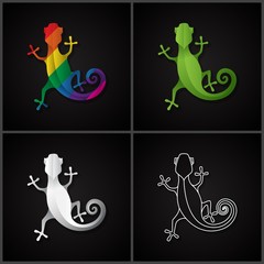 Stylized icon  salamander. Vector illustration.