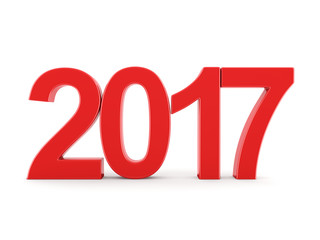 3D rendering 2017 New Year red digits