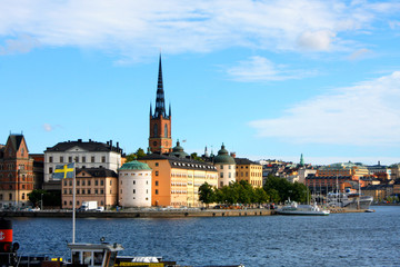 Landscape from Stockholm city hall in summer, Sweden.
