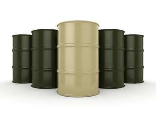 3D rendering khaki barrels