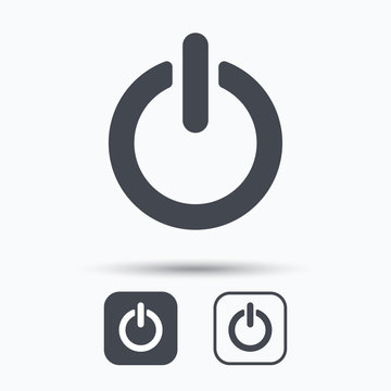 On, off power icon. Energy switch symbol. Square buttons with flat web icon on white background. Vector
