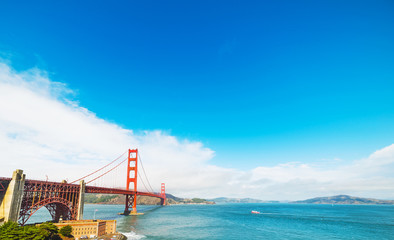 world famous Golden gate bridge in San Francisco