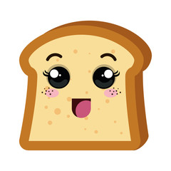 delicious bread kawaii style vector illustration design